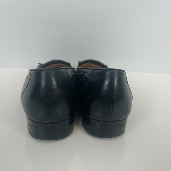 Salvatore Ferragamo Tassle Slip On Loafers Leather Black Italy Mens Size 7.5 D - Picture 4 of 7